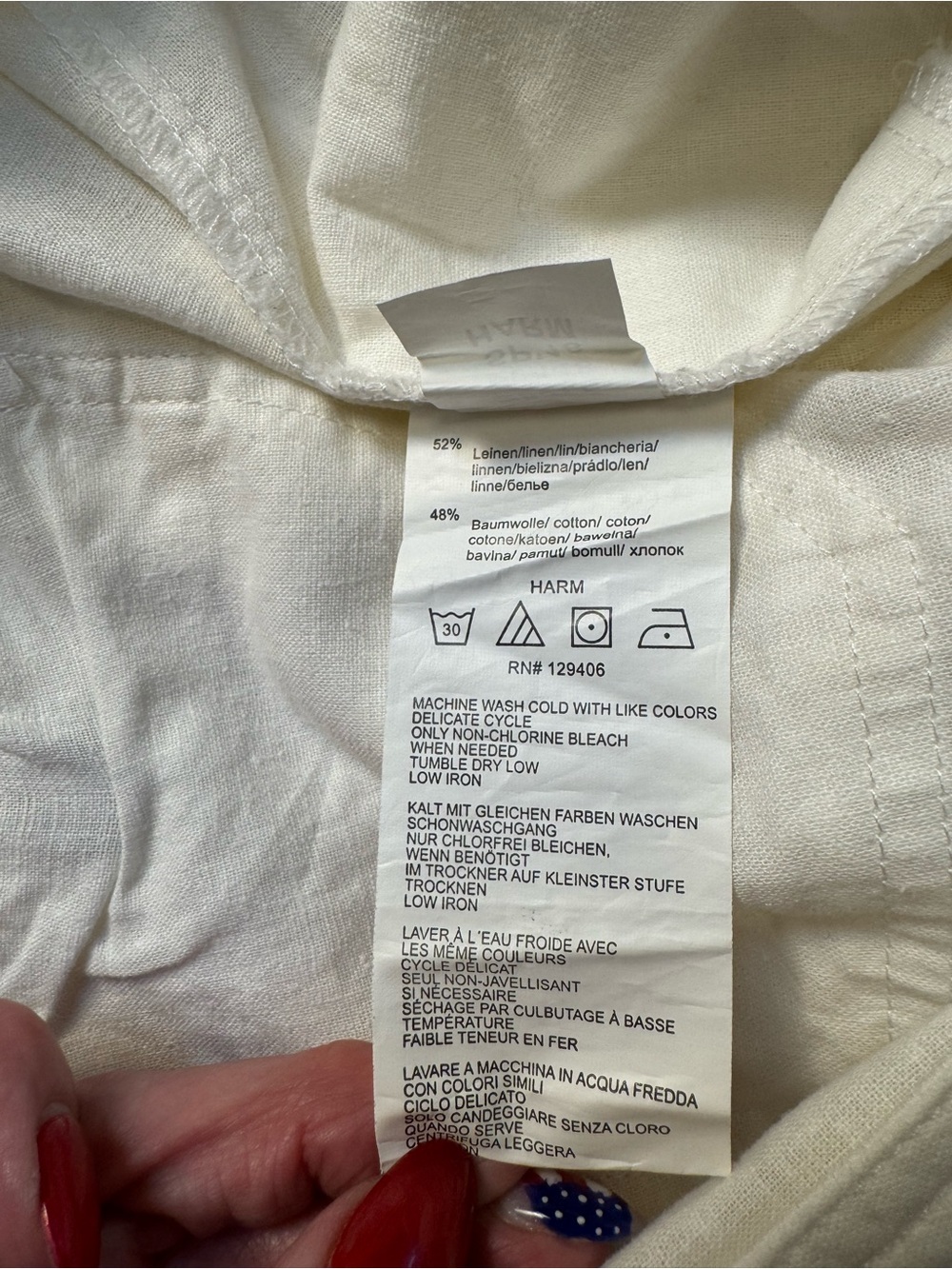 Venus White Linen-Cotton Sailor Wide-Leg Pants NWOT Size 10 - Picture 7 of 10